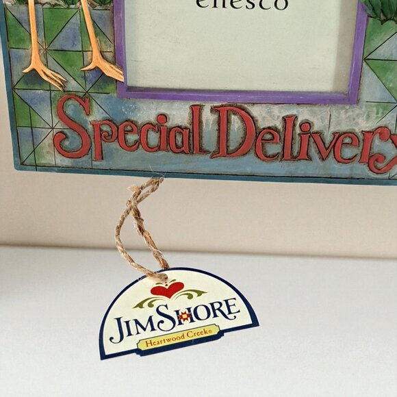 Jim Shore "Special Delivery" Frame 9” Stork Baby Picture 4" x 6" photo - Picture 4 of 12